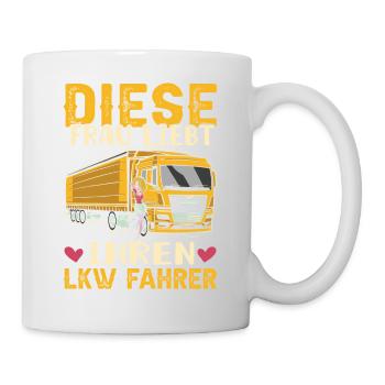 Diese Frau Liebt Ihren Lkw Fahrer Trucker Babe - Tasse - Weiß - Rechts
