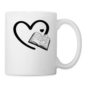 Book Heart Book Lover Bookworm Book Reading Book - Mug - white - Right