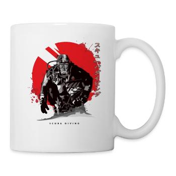 Taucher vor Sonne Japanisch Geschenk - Tasse - Weiß - Rechts