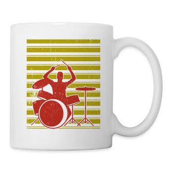 Schlagzeuger Schlagzeug - Tasse - Weiß - Rechts