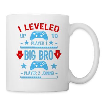 I leVeled Up To BiG brOther Gamer Brothers - Tasse - Weiß - Rechts
