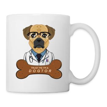 Veterinary Puggle Trust Me Im A Dogtor - Tasse - Weiß - Rechts