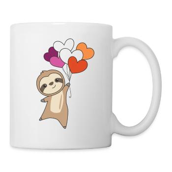 Drapeau lesbien Gay Pride LGBTQ Heart Sloth - Mug blanc - blanc - Droite