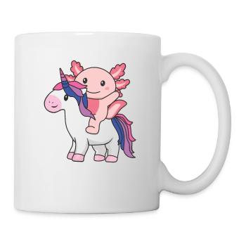 Bi Flag Pride LGBTQ Axolotl auf Einhorn - Tasse - Weiß - Rechts
