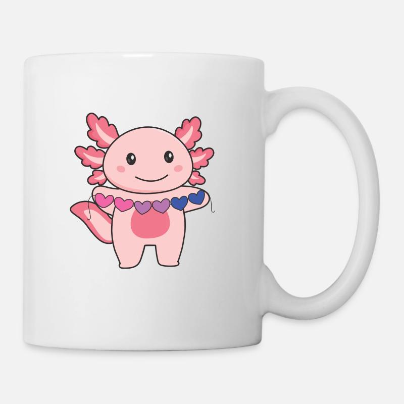 Bi Flag Non Bi Pride LGBTQ Axolotl - Mug blanc - blanc