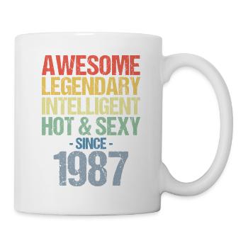 Né en 1987 Né en 1987 Anniversaire - Mug blanc - blanc - Droite