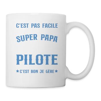Je Suis Un Super Papa Et Pilote D'avion - Mug blanc - blanc - Droite