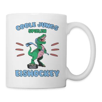 Eishockey Spieler T-Rex Lustiger Spruch Geschenk - Tasse - Weiß - Rechts
