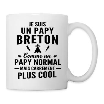 je suis un papy breton / cadeau humour papa breton - Mug blanc - blanc - Droite