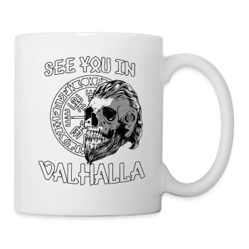 Wikinger Motiv Vahalla nordisches Krieger Fitness - Tasse - Weiß - Rechts