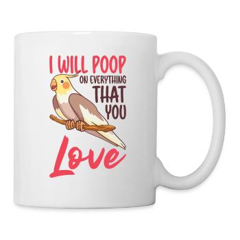 Cockatiel Pooping Bird Fan Bird Bird - Mug blanc - blanc - Droite