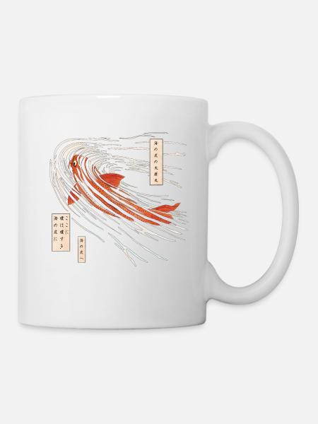 Koi Fisch auf dem Meeresgrund - Tasse - Weiß