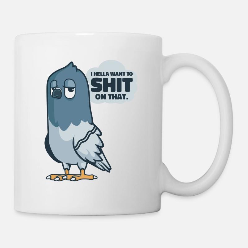 Pigeon Pooping Bird Fan Wildlife Birdwatching - Mug - white