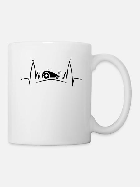 Mähroboter Rasenroboter Herzschlag - Tasse - Weiß