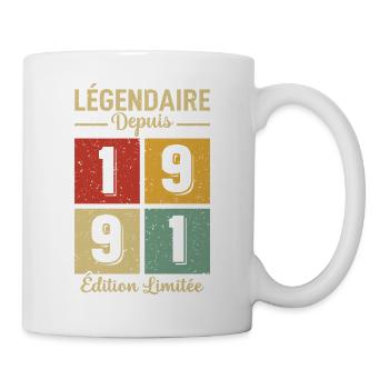 Légendaire Depuis 1991 - Mug blanc - blanc - Droite