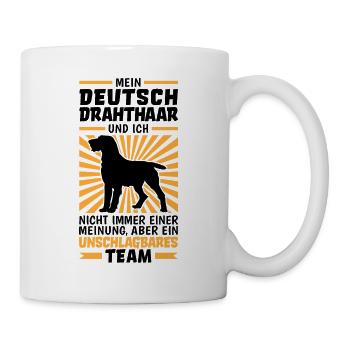 Mein Deutsch Drahthaar und Ich sind unschlagbar - Tasse - Weiß - Rechts