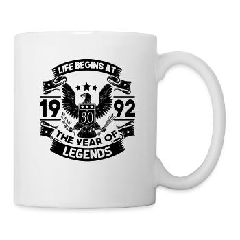 Das Leben beginnt mit 30 Jahren - Tasse - Weiß - Rechts