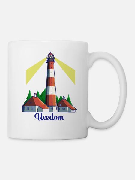 Leuchtturm - Insel Usedom - Tasse - Weiß