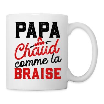 Papa chaud comme la braise cadeau humour barbecue - Mug blanc - blanc - Droite