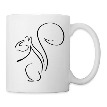 Squirrel Line Art - Minimalist - Mug - white - Right
