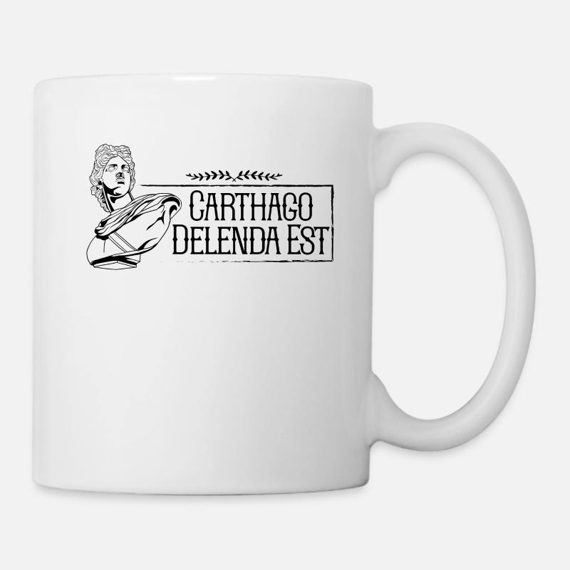 Lateinischer Spruch - Carthago delenda est - Tasse - Weiß