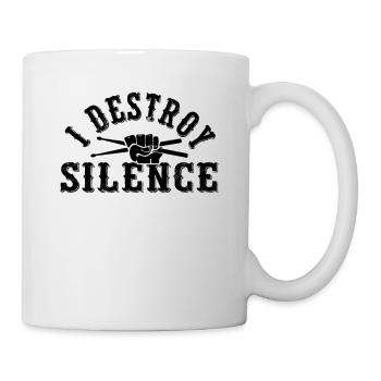 Ich zerstöre das Silence Drummer Batteriegeschenk - Tasse - Weiß - Rechts