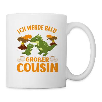 Großer Cousin Ich werde bald großer Cousin Dino - Tasse - Weiß - Rechts