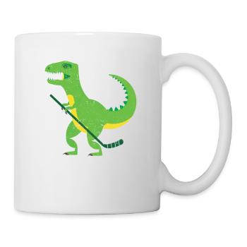 Hockeysaurus Dinosaurier Eishockeyspieler Winter - Tasse - Weiß - Rechts