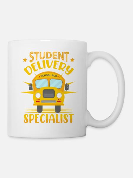 Spécialiste de la livraison d’élèves Chauffeur d’autobus scolaire Yel - Mug blanc - blanc