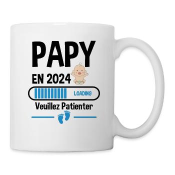 Futur Papy 2024 Grand-père Bébé Grossesse Cadeau - Mug blanc - blanc - Droite