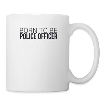 « Policier né en | Police » - Mug blanc - blanc - Droite
