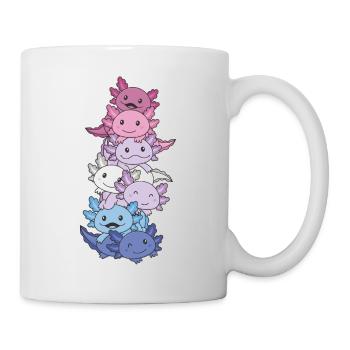 Bigender Flag Bi Pride LGBTQ Axolotl - Mug blanc - blanc - Droite