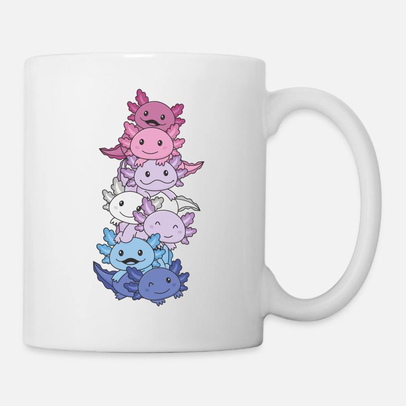 Bigender Flag Bi Pride LGBTQ Axolotl - Mug - white