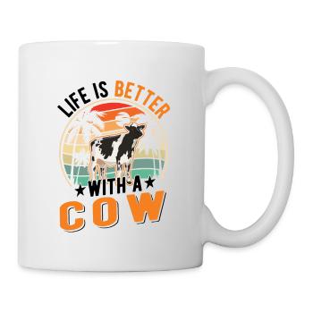 Life is better with a Cow Rinder Kühe Kuh - Tasse - Weiß - Rechts