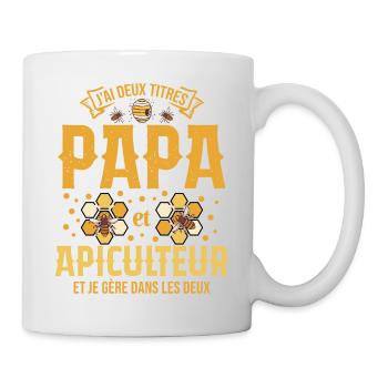 Papa Apiculteur Homme Abeilles Abeille Apiculture - Mug blanc - blanc - Droite