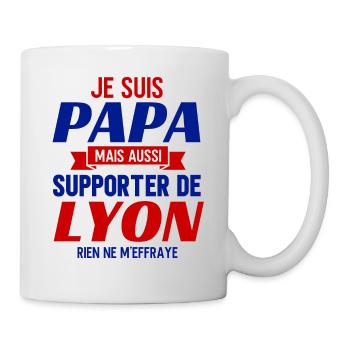 papa supporter lyon - Mug blanc - blanc - Droite