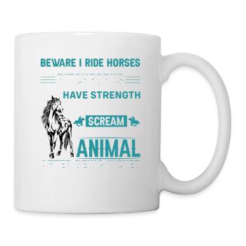 Pferd, Pferde, Pferdchen Pony Reiten Ponyhof, Hufe - Tasse - Weiß - Rechts