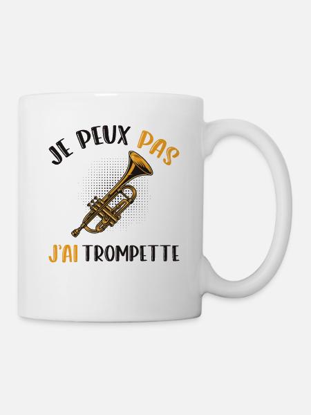 Je Peux Pas J'ai Trompette Cadeau Trompettiste - Mug blanc - blanc