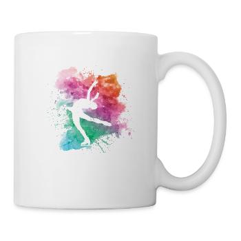 Bunte Eiskunstläuferin Schlittschuhlaufen Winter - Tasse - Weiß - Rechts