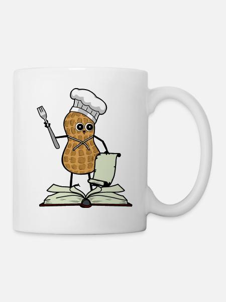 Erdnuss Koch Hobbykoch Kochkunst Genuss - Tasse - Weiß