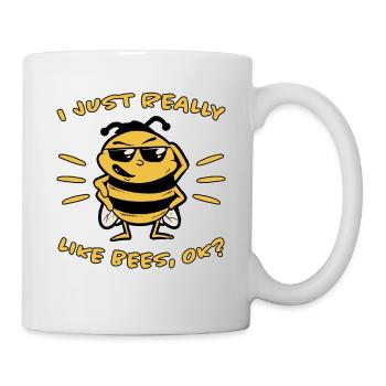 Bees Funny Saying Honeycomb Beekeeper Gift - Mug - white - Right