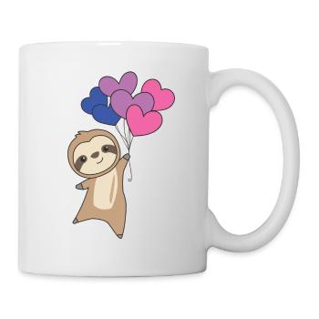 Bi Flag Gay Pride LGBTQ Heart Sloth - Mug - white - Right
