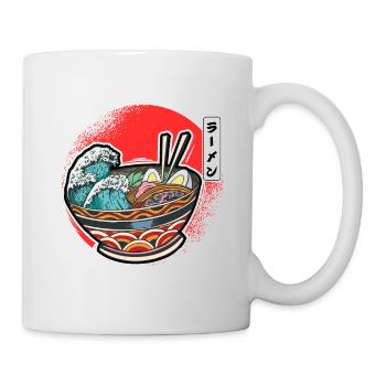 Ramen Bowl Wave Japanische Nudelsuppe - Tasse - Weiß - Rechts