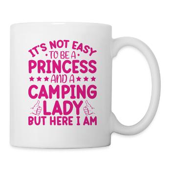 Je Suis Une Princesse Et Une Dame De Camping - Mug blanc - blanc - Droite