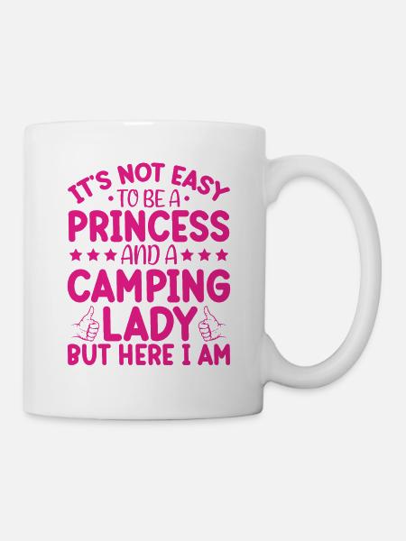 I am a princess and a camping lady - Mug - white