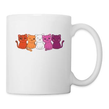 Lesbian Flag Gay Pride LGBTQ Katzen süße Katze - Tasse - Weiß - Rechts