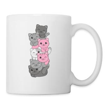 Demigirl Flag cat Pride LGBTQ cute cat - Mug - white - Right