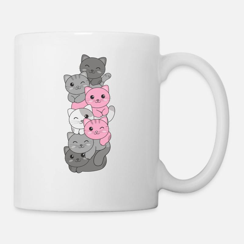 Demigirl Flag chat Pride LGBTQ mignon chat - Mug blanc - blanc