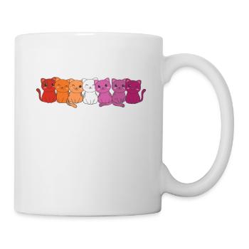 Lesbian Flag Gay Pride LGBTQ Katzen süße Katze - Tasse - Weiß - Rechts