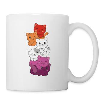 Lesbian Flag Gay Pride LGBTQ Katzen süße Katze - Tasse - Weiß - Rechts